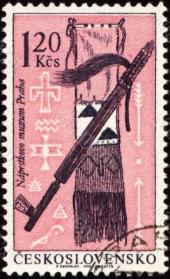 American indian craftsmanship on post stamp