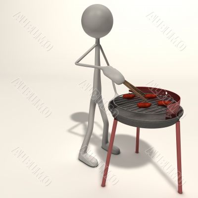 figure has a barbecue