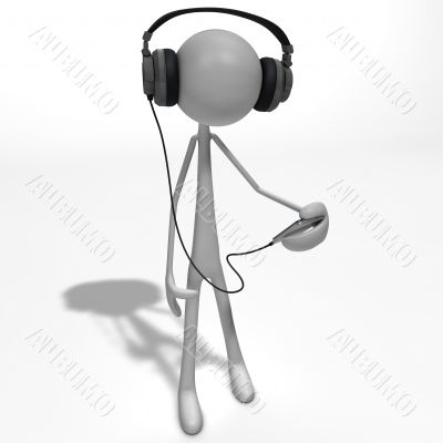 figure listening to music