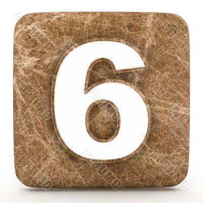 Marble number , on a white isolated background.