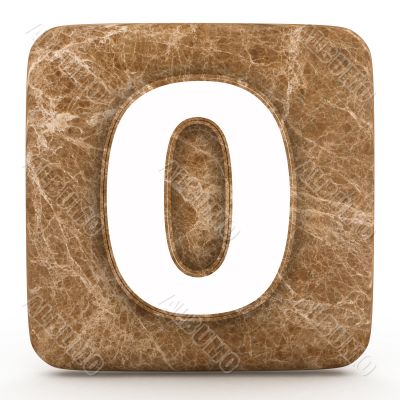 Marble number , on a white isolated background.