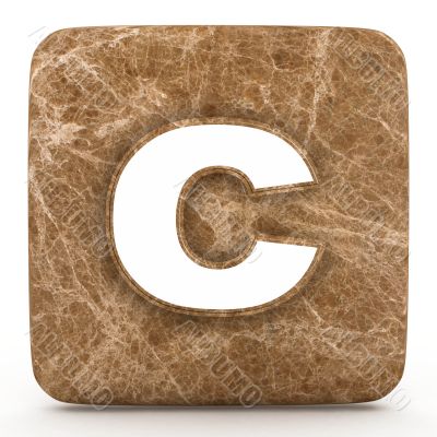 Letter a in Marble, on a white isolated background. 