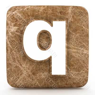 Letter a in Marble, on a white isolated background. 