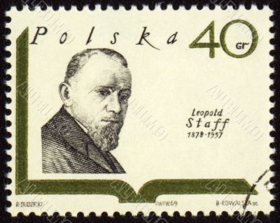 Polish poet Leopold Staff on postage stamp