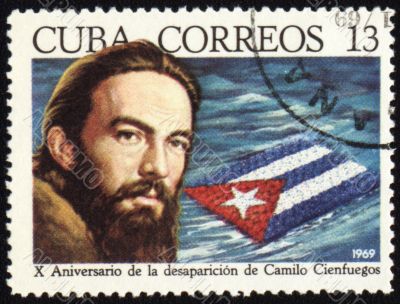 Camilo Cienfuegos on post stamp