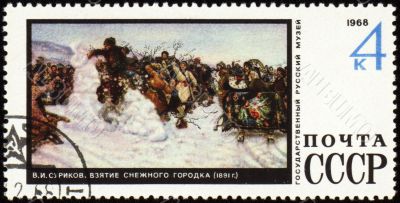 Picture `Storm of Snow Fortress` by Surikov on post stamp