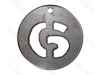 3d metal disc six number 3d metal disc six number
