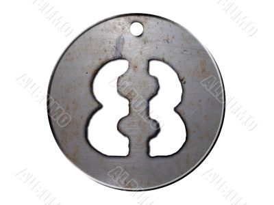 3d metal disc eight number