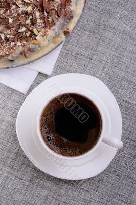 cup of coffee with homemade cake cup of coffee with homemade cake