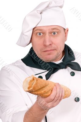 chef with baguette
