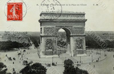 vintage postcard of Paris