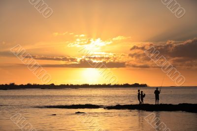 Three young fishermen