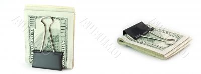 The isolated 100 dollar in a clip The isolated 100 dollar in a clip