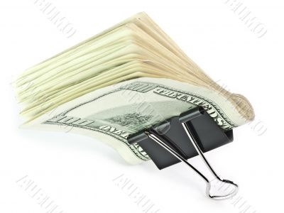 The isolated 100 dollar in a clip The isolated 100 dollar in a clip