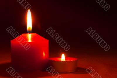Two burning candles