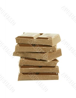 Chocolate stacked into bar Chocolate stacked into bar