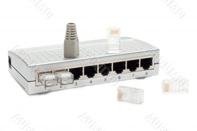 Eight port switch and connecters