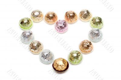 Sweetmeats in form heart