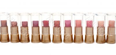 Lipstick in plastic case in line