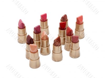Lipstick on white background
