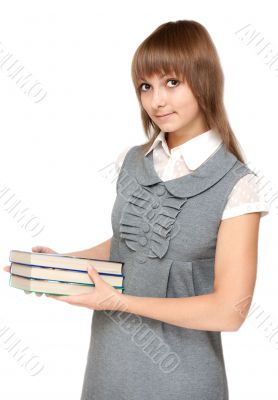 Young girl with book in hand
