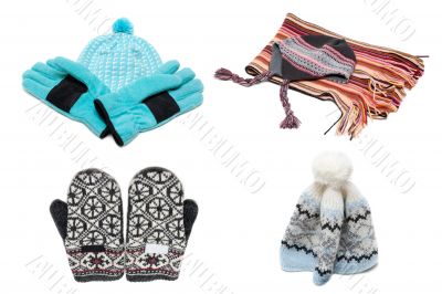 Gloves, mittens scarf and nodding