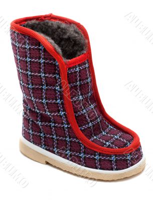 Cloth baby striped boot with fur