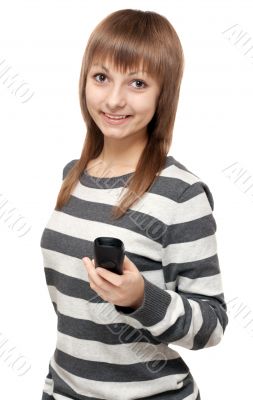 Beautiful girl with telephone in hand