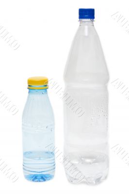 Two plastic bottles with water