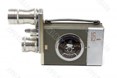 Old movie camera 16 mm with two lenses Old movie camera 16 mm with two lenses