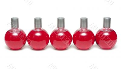Red make-up vials