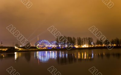 Riga Latvia night city