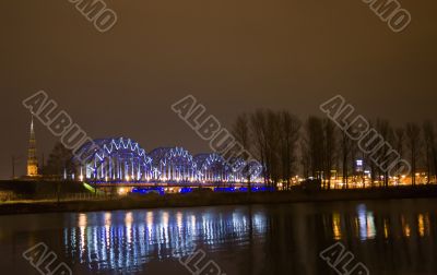 Riga Latvia night city