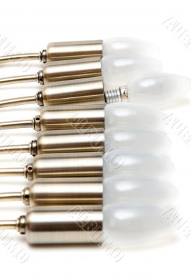 Electric light bulbs in golden patron