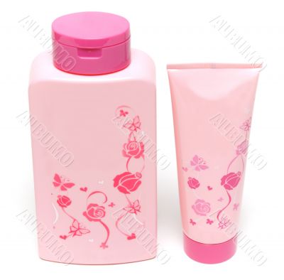 Two rose vials of the shampoo and helium for soul