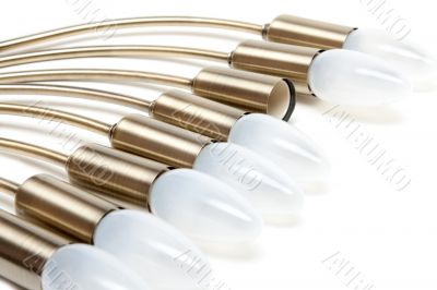 Electric light bulbs in golden patron