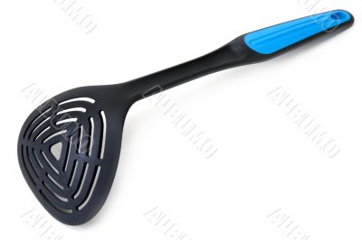 Plastic blackenning spoon with blue handle