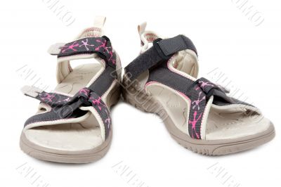 Pair feminine sandals