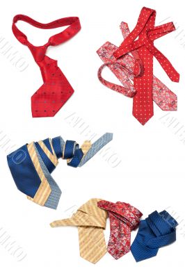 &Ntilde;ollage from tie on white background