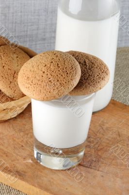 homemade cookies and milk on the table