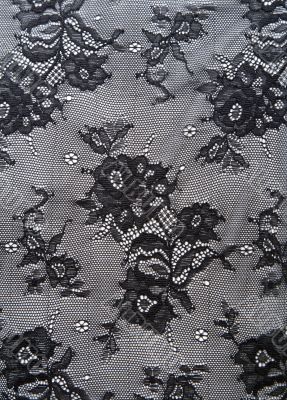 Black lace with pattern from flower