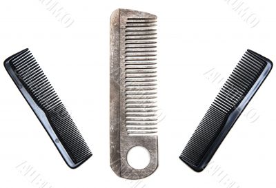 Three plastic combs