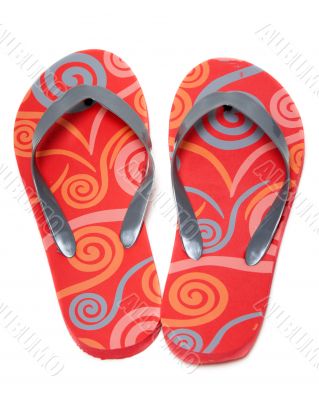 Red beach footwear