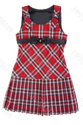 Plaid red feminine gown