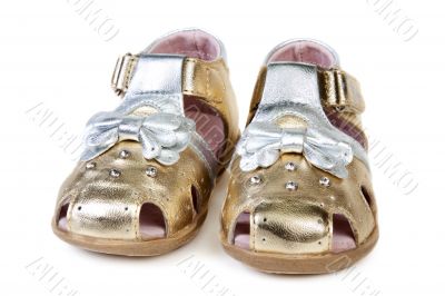 Golden baby sandals