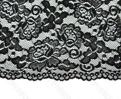 Black lace with pattern with form flower