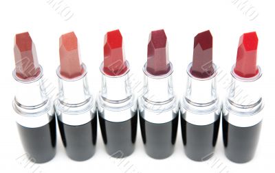 Lipstick stands in row