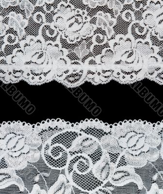 Decorative lace with pattern on black background