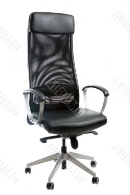 Black leather easy chair