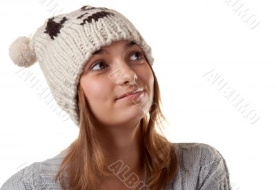 Portrait of the young girl in hat